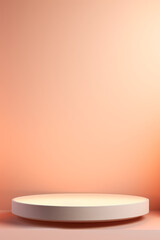 Pink or peach  podium on pink background