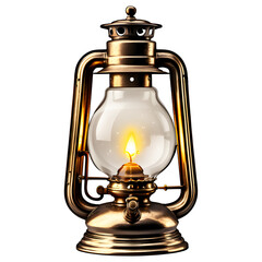 Vintage Oil Lamp Lantern Isolated on Transparent Background