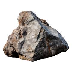 Heavy realistic rock stone. Isolated on transparent background. - obrazy, fototapety, plakaty