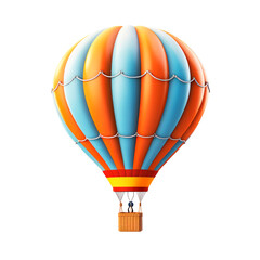 Hot air balloon. Isolated on transparent background.