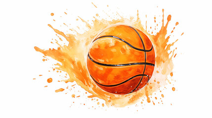 Hand drawn cartoon basketball illustration
