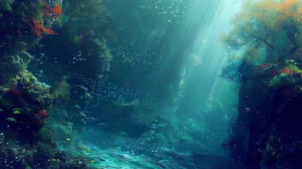 Gordijnen Gorgeous underwater landscape wallpaper/background. © Elysium
