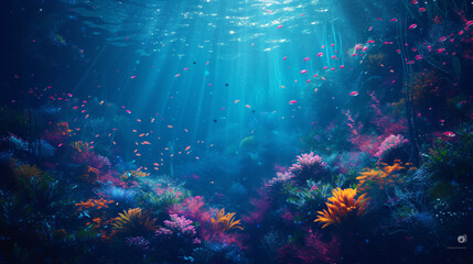 Fototapeta na wymiar Gorgeous underwater landscape wallpaper/background.