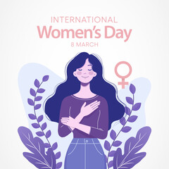 International Women's Day is celebrated  on the 8th of March annually around the world. It is a focal point in the movement for women's rights. Vector illustration design.
