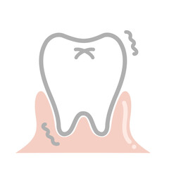 ヒビ割れた歯のアイコン・イラスト素材