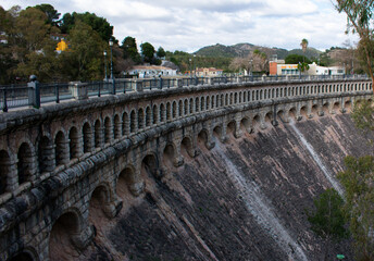 Naklejka premium old dam in the village of ardales, in the south of andalucia