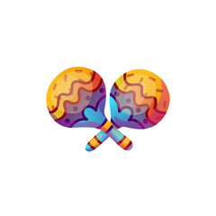 Vector illustration of traditional Mexican maracas, emblematic of the lively music and colorful culture of Mexico. Perfect for party invitations, musical event posters or travel designs. Cinco de Mayo