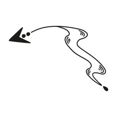 Hand drawn arrow isolated on a white background. Doodle, simple outline illustration. It can be used for decoration of textile, paper.