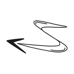Hand drawn arrow isolated on a white background. Doodle, simple outline illustration. It can be used for decoration of textile, paper.