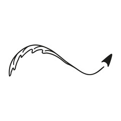 Hand drawn arrow isolated on a white background. Doodle, simple outline illustration. It can be used for decoration of textile, paper.