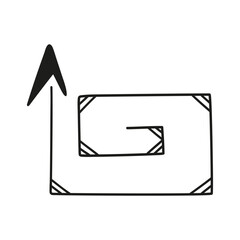 Hand drawn arrow isolated on a white background. Doodle, simple outline illustration. It can be used for decoration of textile, paper.