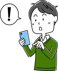 男性　スマホのポーズ1