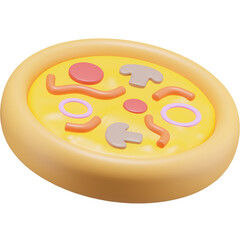 Round Pizza Icon 3D