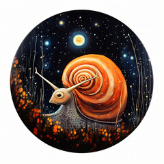 Sticker einer Schnecke mit rundem Profil