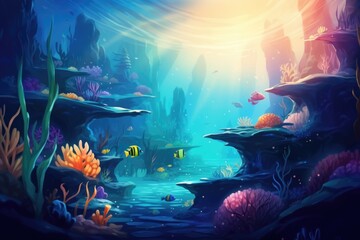 abstract colorful underwater world background