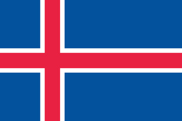 Iceland flag isolated in official colors and proportion correctly vector - obrazy, fototapety, plakaty