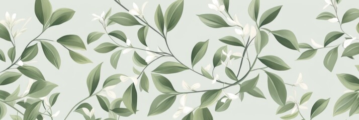 abstract green vintage background with leaves
