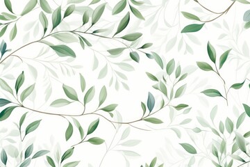 seamless green vintage pattern with leaves