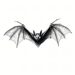 Hand drawn bat outline illustration.