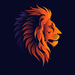 Fototapeta premium Flat vector logo of big lion