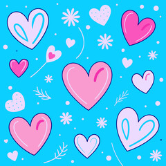 Seamless Heart Pattern Background: Love themed Valentine's Day Illustration