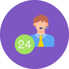 24 Hours Support Icon