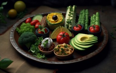 Assorted Vegetables and Fruits on Table