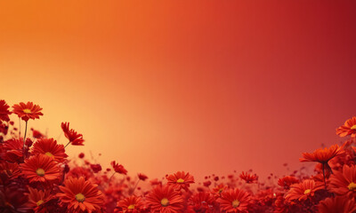 Naklejka na ściany i meble background with red-orange flowers