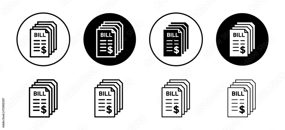 Aufkleber stack of bills vector icon set collection. stack of bills outline flat icon.