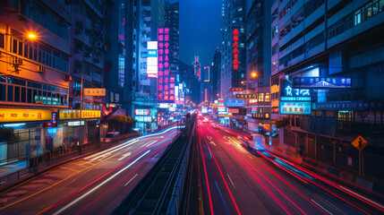 Fototapeta na wymiar Hong Kong City Night Scenes