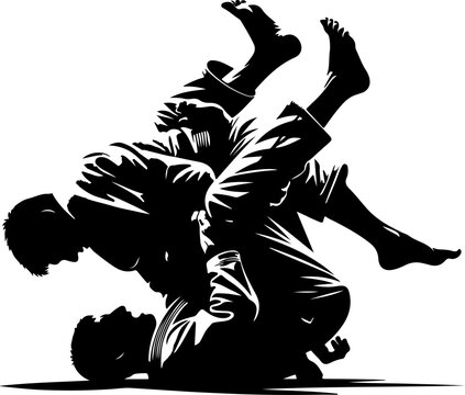 recommend clip art: aikido, wrestling, jujitsu, vector, judo, karate, sport, person, silhouette, illustration, martial art