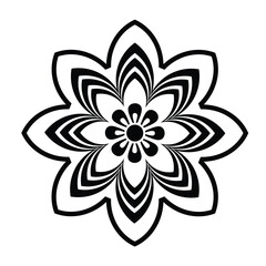 simple decorative black mandala vector