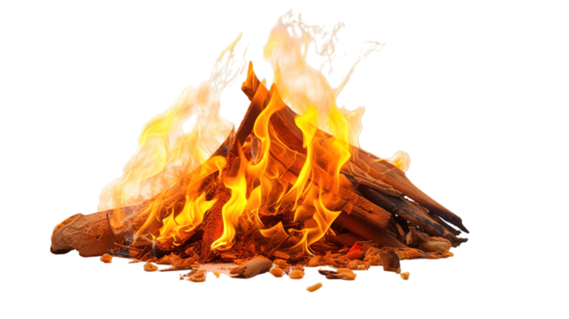 Holika Dahana isolated on transparent background, Generative ai.