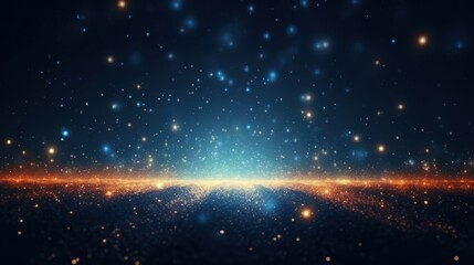 Obraz premium Abstract Particle Moving In The Sci-fi Space Wallpaper, Background