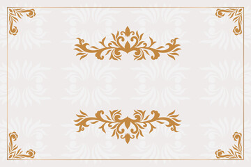 Frame with ornament gold background