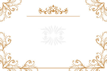 Frame with ornament gold background