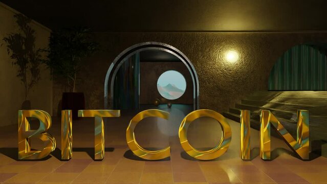 Loop Animation Bitcoin.Abstract Motion Graphics.