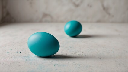 artistic easter egg on a concrete background, blank canvas, wallpaper, greeting card mock-up 
