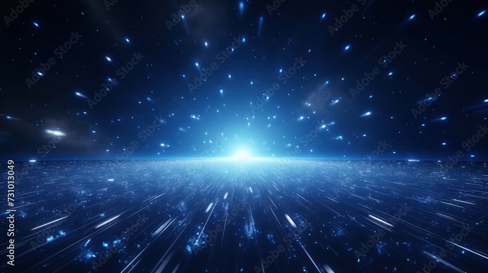 Poster abstract particle moving in the sci-fi space wallpaper, background
