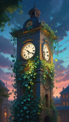 Old clock in the city of Strasbourg, Alsace, France