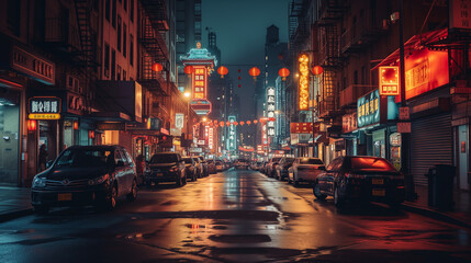Fototapeta na wymiar China town background at night