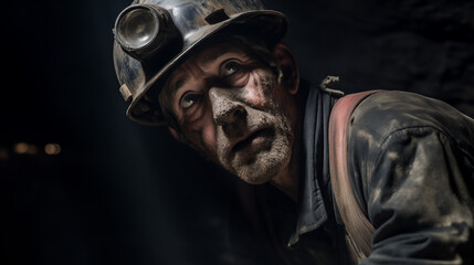 Fototapeta na wymiar Underground miner