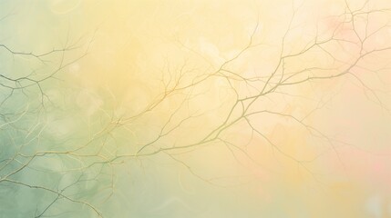 Textured branches reaching across a cross fading green to vanilla background