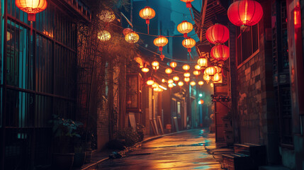 China town background at night