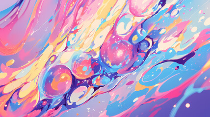 Abstract Explosion of Colors in Surreal Dynamic Background