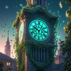 Old clock in the city of Strasbourg, Alsace, France