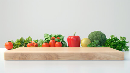 Wooden Vegetables Greens Food Healthy Plant Organic Fresh Natural Background Isolated Platform Empty Blank Plate Podium Pedestral Table Stand Mockup Product Display Showcase Wood Surface Podest 