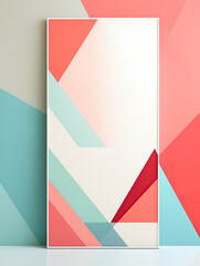 Geometric template design, vertical banner background, in pastel colors.