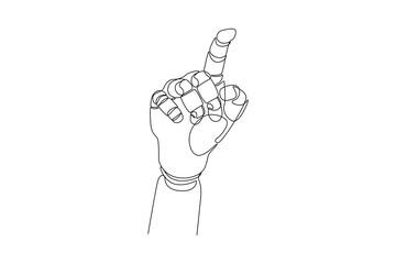 Artificial intelligence AI processor drawing of robotic hand, logo, web site, social media, Object, Vector illustration.