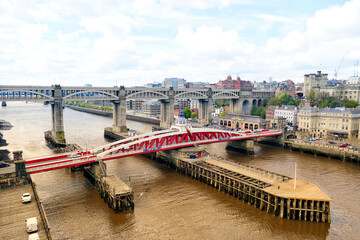 Fototapeta premium Panoramic Cityscape of Newcastle upon Tyne, UK